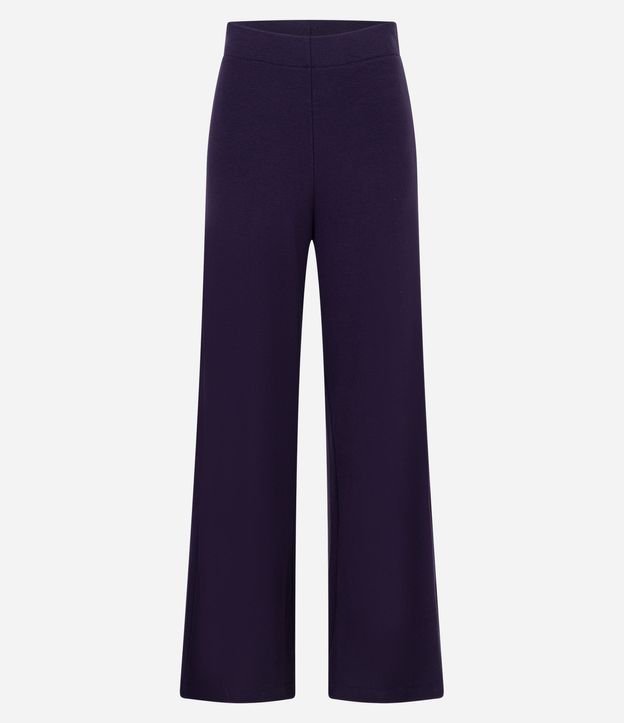 Pantalón Pantalona en Rib con Textura Acanalada y Cintura Elástica 6