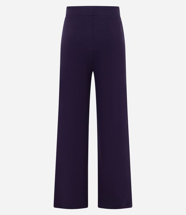 Pantalón Pantalona en Rib con Textura Acanalada y Cintura Elástica 8