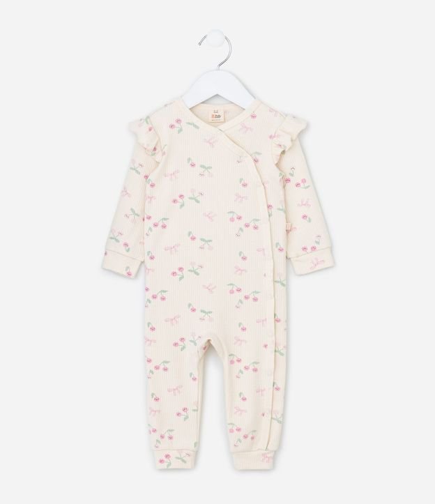 Mono Infantil Manga Larga con Estampa de Cereza – Talle 0 a 18 Meses 2