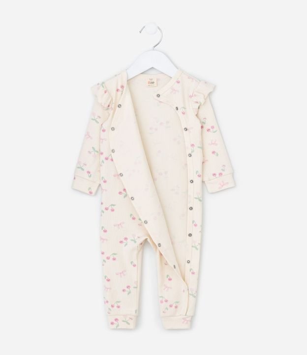 Mono Infantil Manga Larga con Estampa de Cereza – Talle 0 a 18 Meses 3