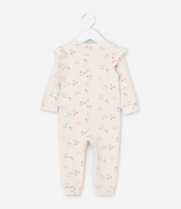 Mono Infantil Manga Larga con Estampa de Cereza – Talle 0 a 18 Meses 4