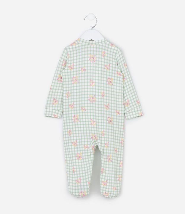 Enterito Infantil en Punto Vichy con Estampado Floral – Talle RN a 18 Meses 4
