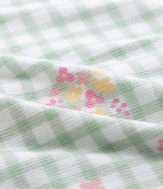 Enterito Infantil en Punto Vichy con Estampado Floral – Talle RN a 18 Meses 5