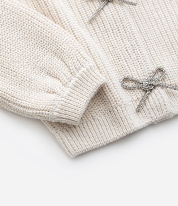 Cardigan Infantil en Punto con Lacitos Brillantes Delanteros – Talle 5 a 14 años 5