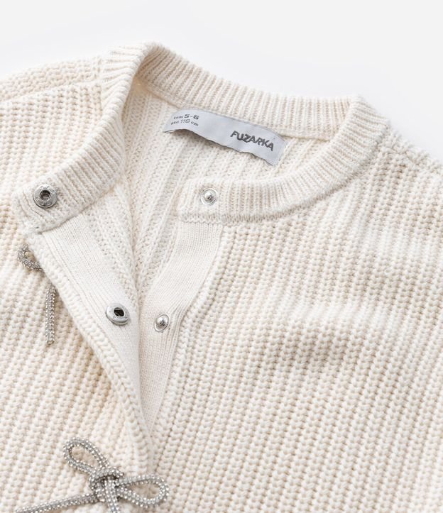 Cardigan Infantil en Punto con Lacitos Brillantes Delanteros – Talle 5 a 14 años 6