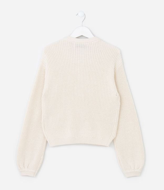 Cardigan Infantil en Punto con Lacitos Brillantes Delanteros – Talle 5 a 14 años 3