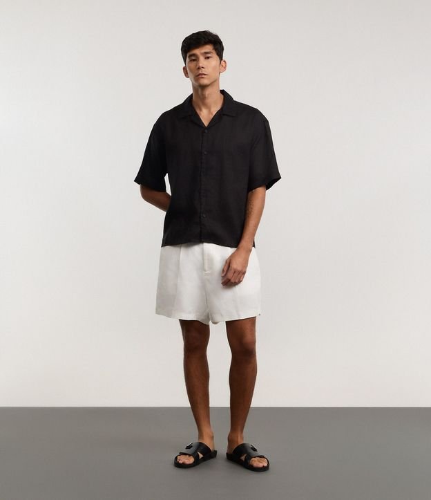 Camisa Boxy en Puro Lino con Cuello Bowling 3