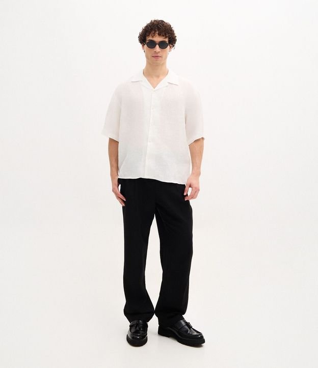 Camisa Boxy en Puro Lino con Cuello Bowling 5