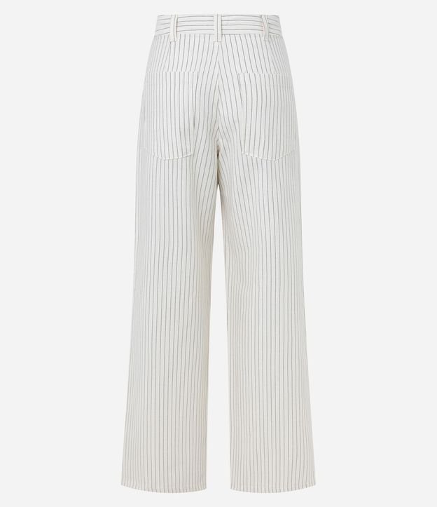 Pantalón Wide Leg Rayada en Sarga con Bolsillos 6