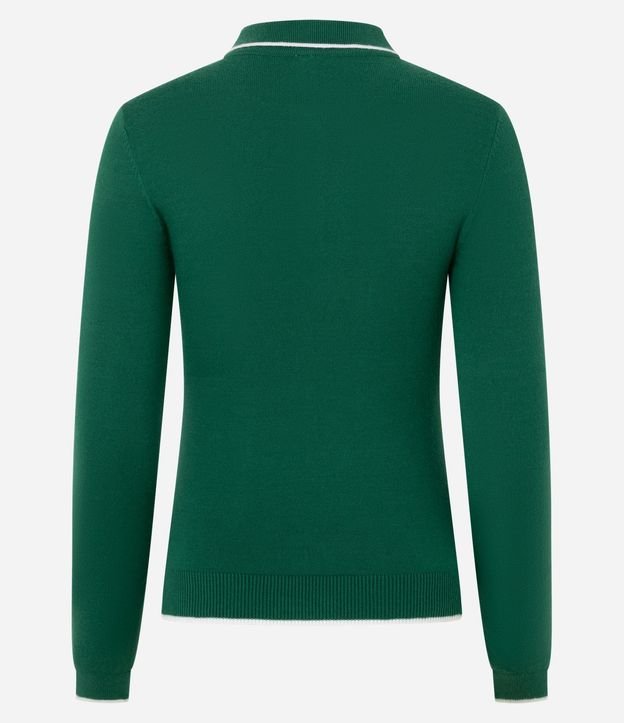 Blusa en Punto con Cuello Polo y Detalle Contrastante 8