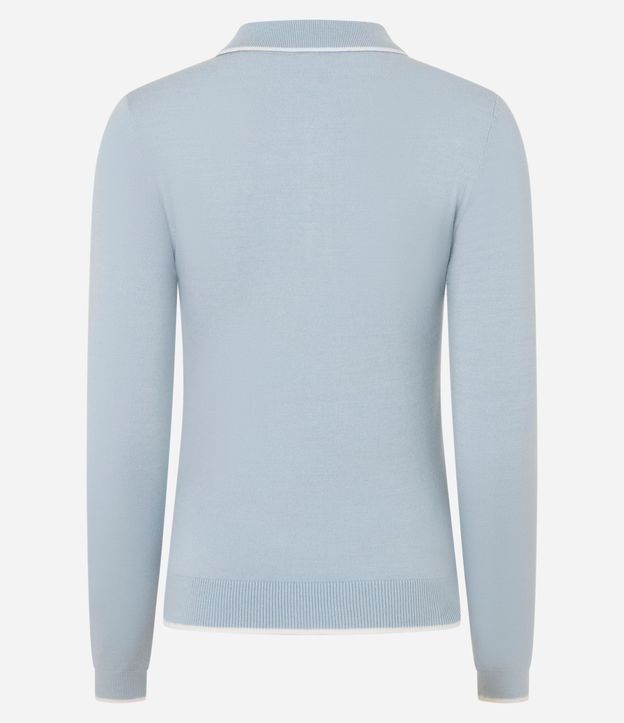 Blusa en Punto con Cuello Polo y Detalle Contrastante 9