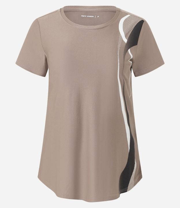 Remera Deportiva en Helanca con Estampa de Ondas Verticales 4