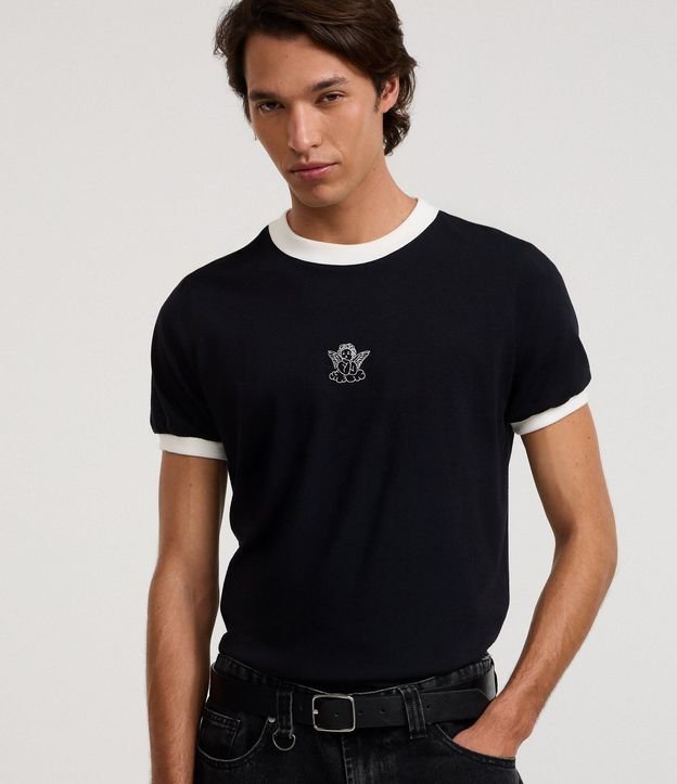 Remera Baby Tee en Algodón con Mini Icono de Ángel 1
