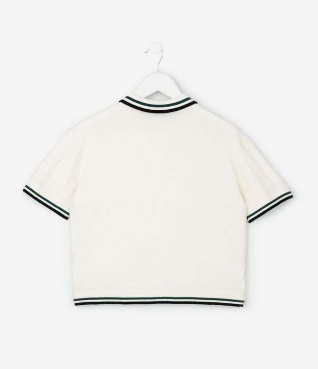Blusa Infantil en efecto Punto con Cuello Polo y Rayas Contrastantes – Talle 5 a 14 años 3
