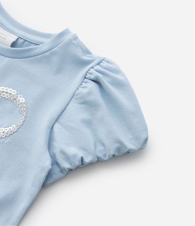 Blusa Infantil con Manga Abullonada y Lazo de Lentejuelas - Talle 1 a 6 años 4