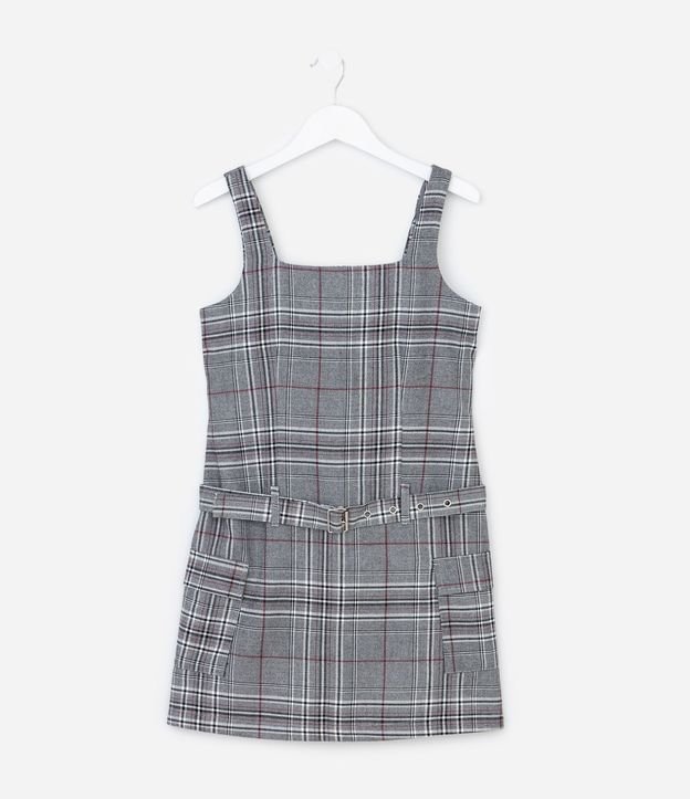 Vestido Infantil Sastre de Cuadros con Pliegues – Talle 5 A 14 años