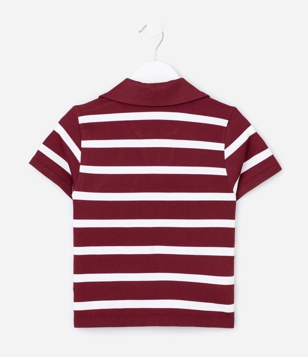Camisa Infantil Seamless con Rayas y Cuello Polo - Talle 5 A 14 años 2