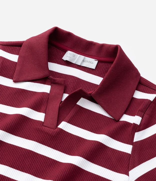 Camisa Infantil Seamless con Rayas y Cuello Polo - Talle 5 A 14 años 6