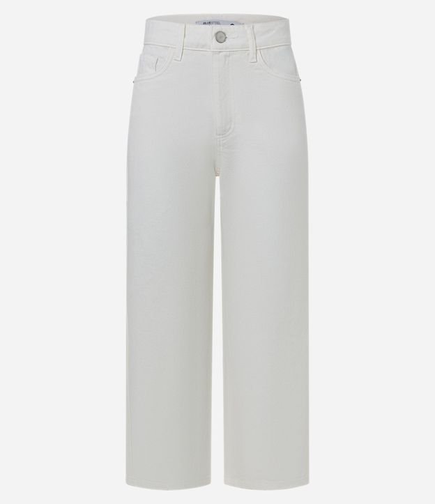 Pantalón Recto Cropped en Sarga con Trabillas en la Cintura 4