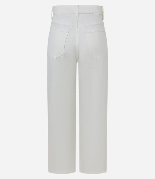 Pantalón Recto Cropped en Sarga con Trabillas en la Cintura 5