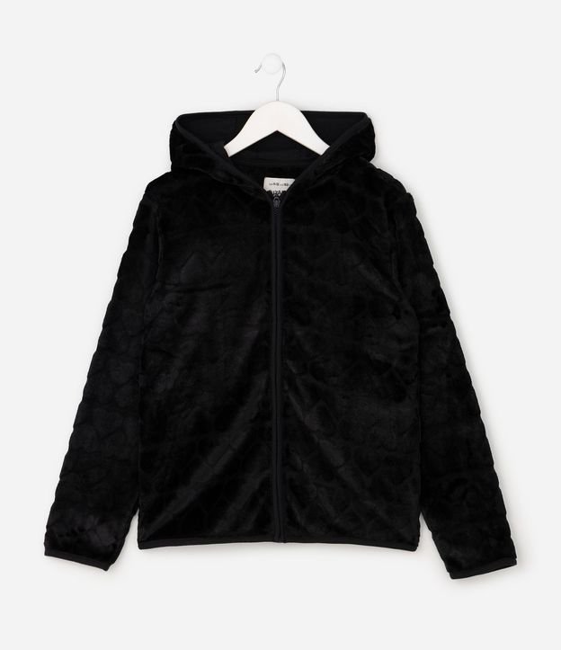 Campera Infantil en Fleece con Capucha y Relieve de Corazones – Talle 5 a 16 años 2