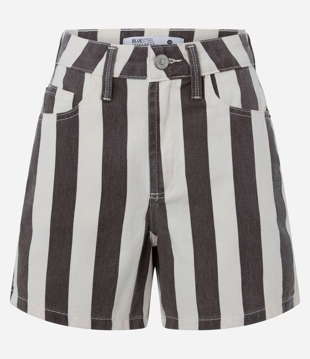 Short en Sarga con Trabillas y Rayas Largas 5