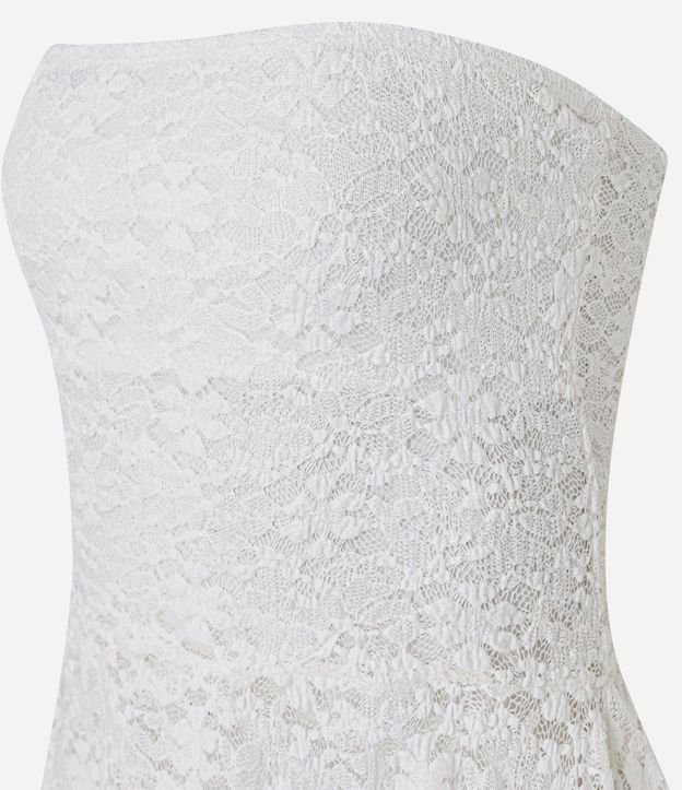Blusa Sin Breteles en Encaje con Puntas Diferenciadas 6