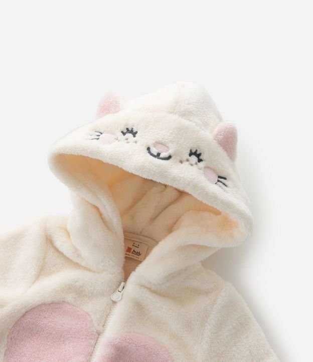 Mono Infantil con Capucha Bordado de Gatita – Talle 0 a 18 Meses 8