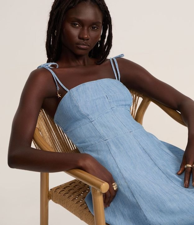 Vestido Midi en Jeans con Amarre en la Tira 2