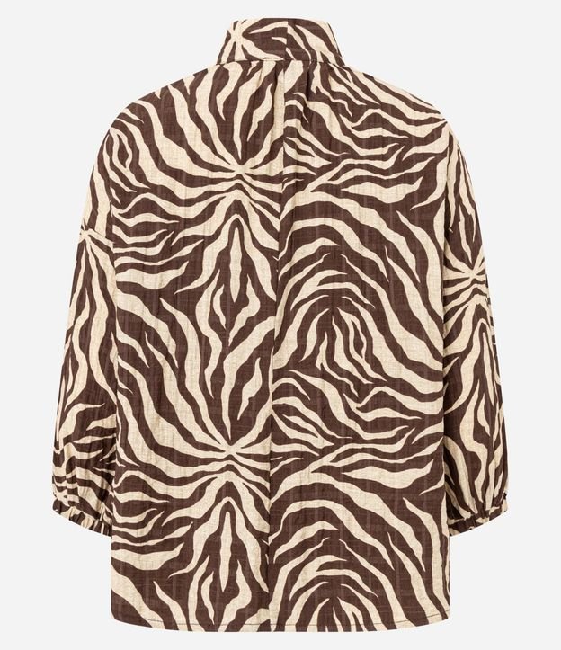 Blusa en Viscosa con Cuello Lazo y Estampado Animal Print 6