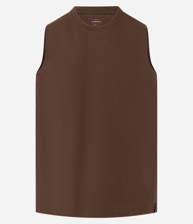 Musculosa en Algodón con Cuello Redondo y Tag en el Bajo 6