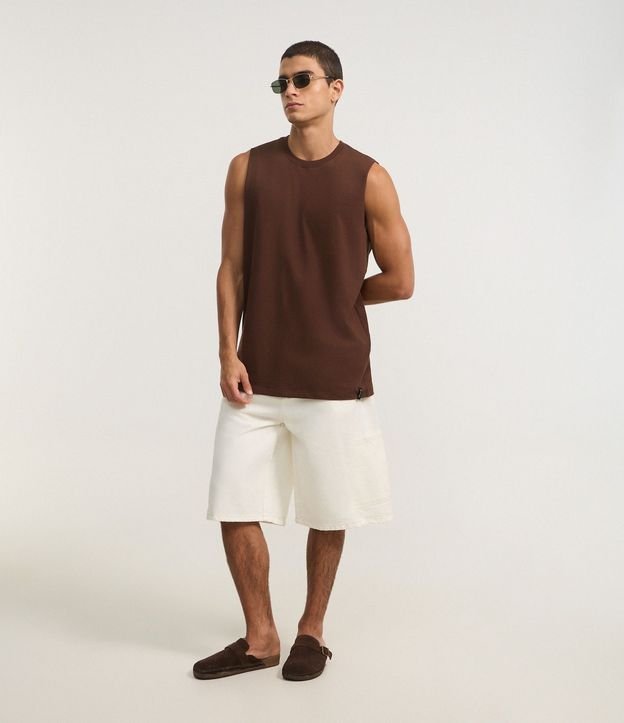Musculosa en Algodón con Cuello Redondo y Tag en el Bajo 3