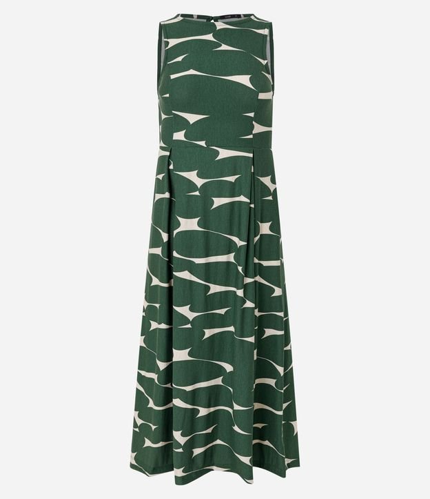 Vestido Midi en Piquet con Estampa Abstracta 5