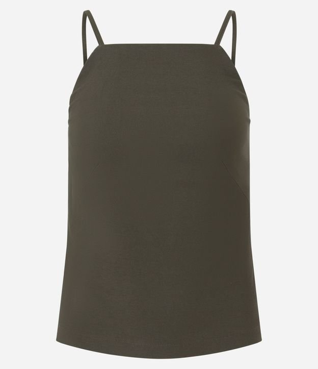 Blusa Ajustada em Viscose com Alça Fina e Decote Reto 5