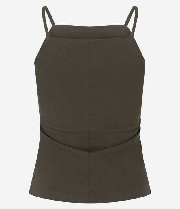 Blusa Ajustada em Viscose com Alça Fina e Decote Reto 6