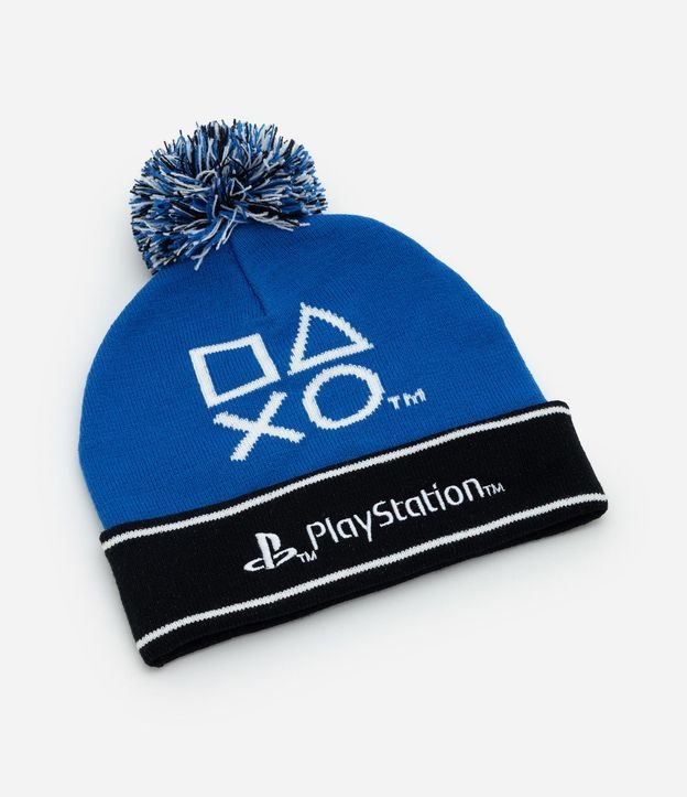 Gorro Infantil PlayStation en Punto con Pompón – Talle U