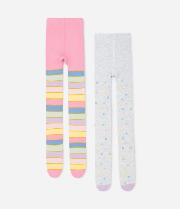 Kit 2 Media Can Can Infantil con Rayas Coloridas – Talle P a G