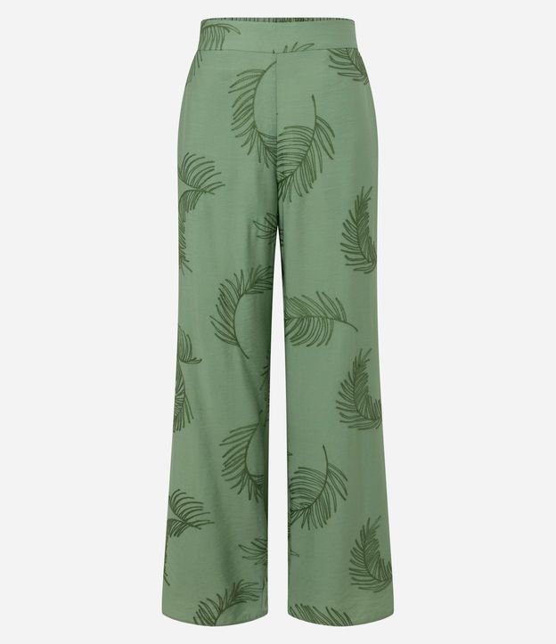 Pantalón Wide Leg en Viscosa con Bordado Follaje 6
