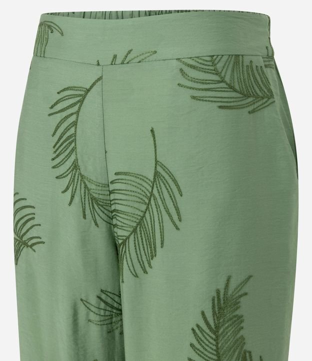 Pantalón Wide Leg en Viscosa con Bordado Follaje 7