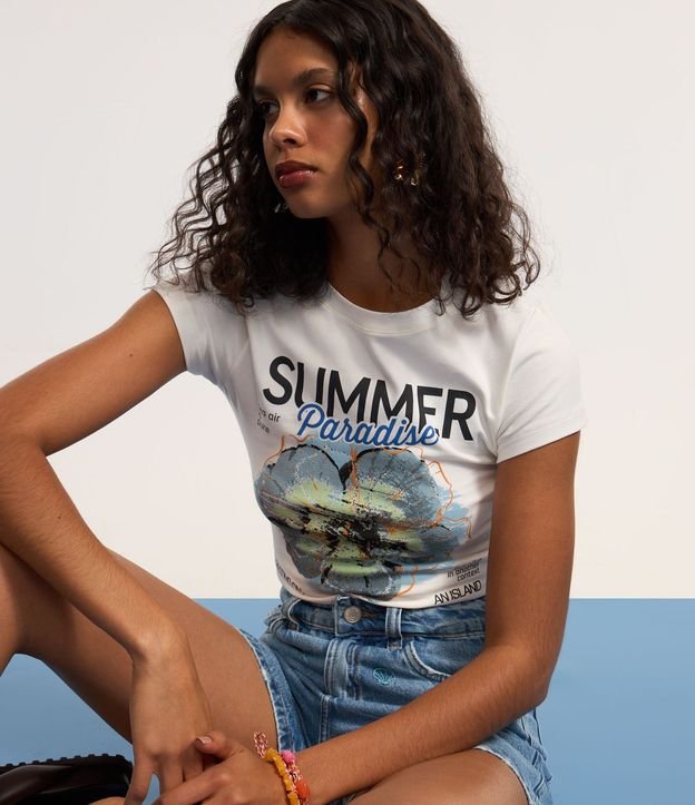 Remera New T-shirt con Estampa Summer Paradise 4