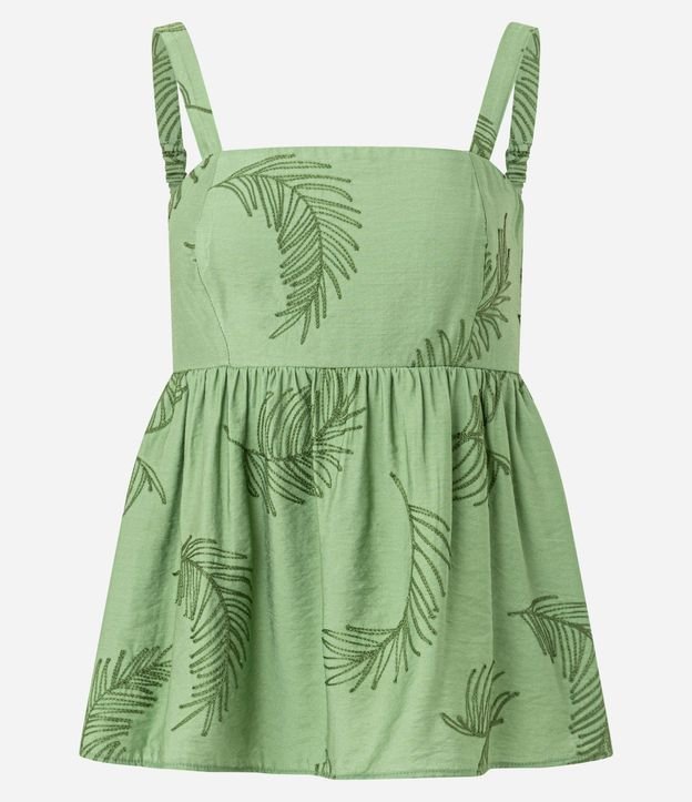 Blusa Bata de Bretel en Viscosa con Bordado Follaje 5
