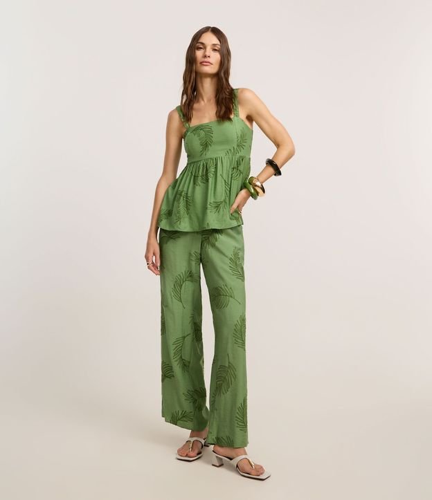 Blusa Bata de Bretel en Viscosa con Bordado Follaje 2
