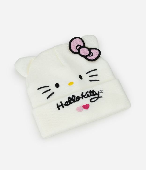 Gorro Infantil en Efecto Punto con Estampa de Hello Kitty y Orejas 3D – Talle U 1