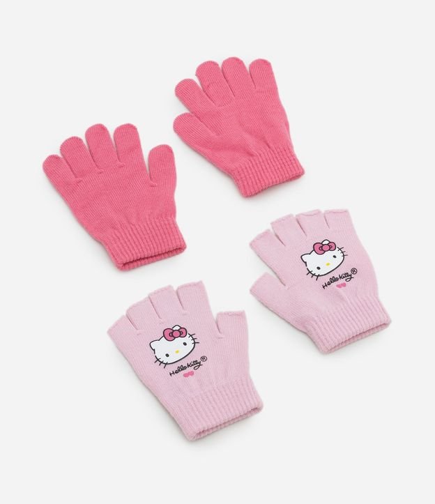 Guante Infantil en Efecto Punto con Estampa de Hello Kitty – Talle 3 a 12