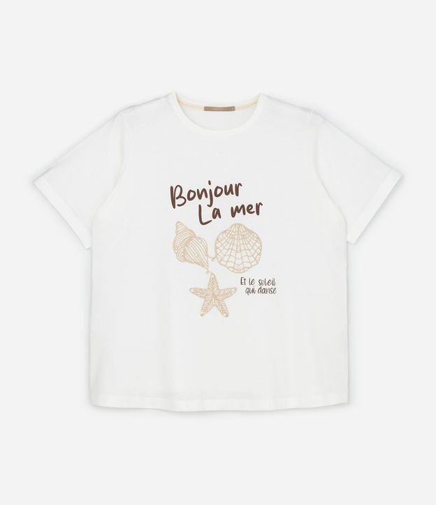 Remera Regular en Algodón con Bordado fondo do Mar Curve & Plus Size