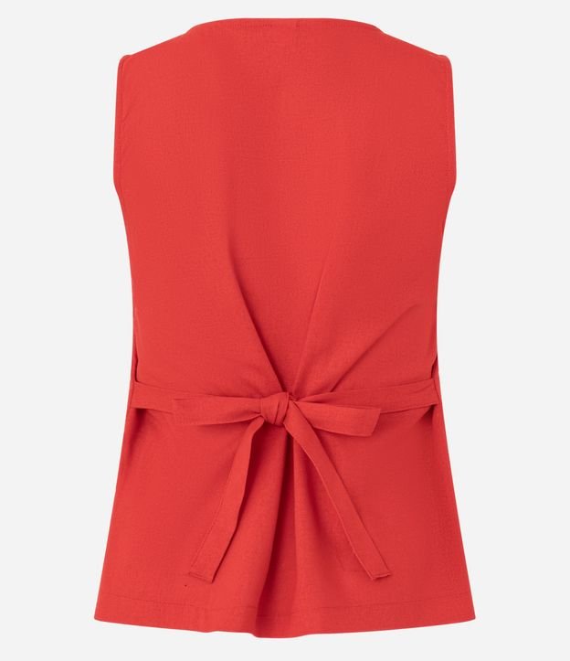 Blusa Alargada en Viscolino con Escote Cuadrado y Lazo 4