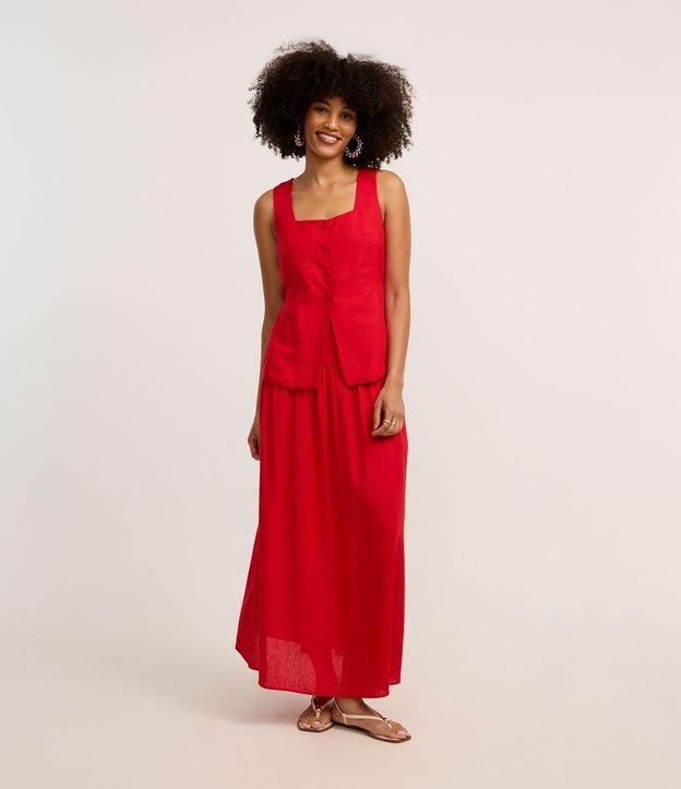 Blusa Alargada en Viscolino con Escote Cuadrado y Lazo 2