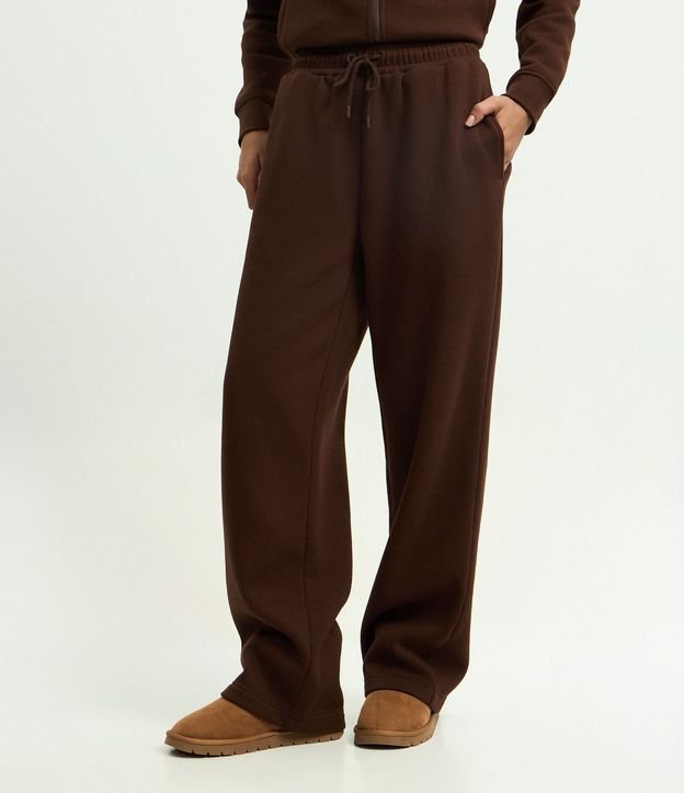 Pantalón Recto en Algodón con Felpa y Cintura Ajustable 3