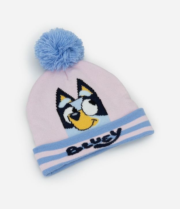 Gorro Infantil Bluey en Efecto Punto con Pompón – Talle U