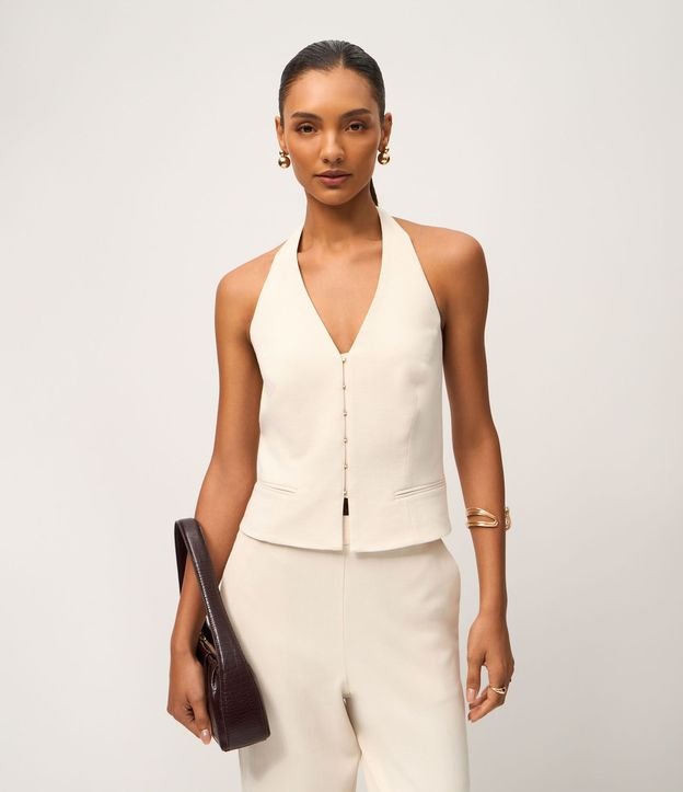 Blusa Frente Única en Sastrería con Ganchos Delanteros
